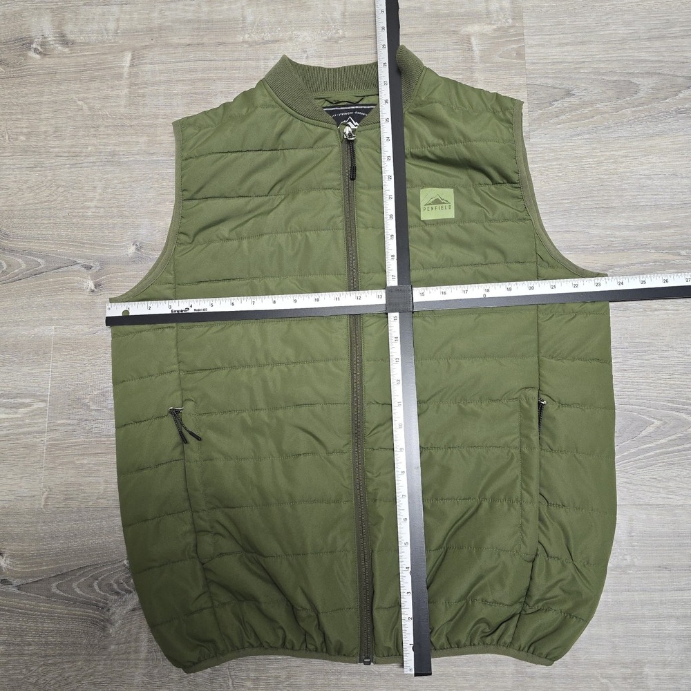 Penfield Quilted Puffer Vest Men XL Packable Reflective Green Full Zip Insulated - Picture 11 of 16